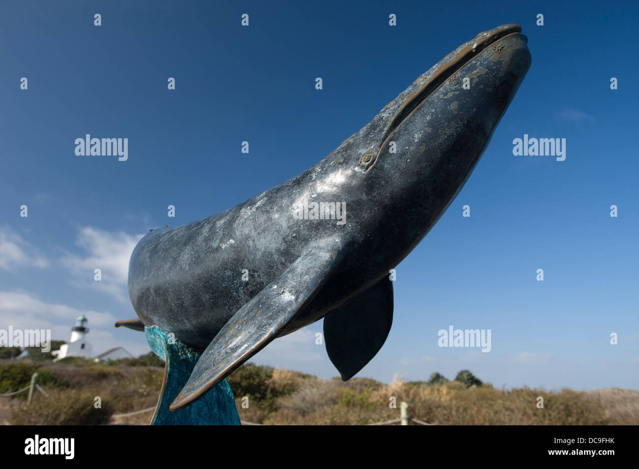 Baleine grise BALEINE SCULPTURE POINT LOOKOUT POINT LOMA SAN DIEGO CALIFORNIA USA Banque D'Images