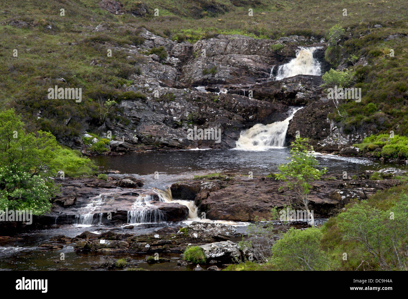 Chutes d'eau près de Fain Bridge Dundonnell Ecosse Banque D'Images