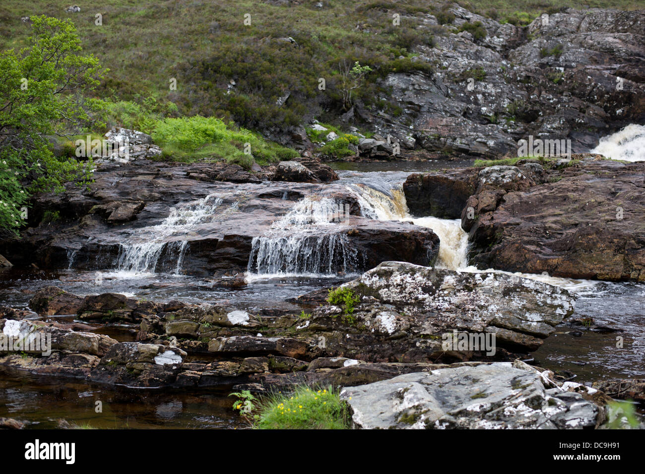 Chutes d'eau près de Fain Bridge Dundonnell Ecosse Banque D'Images