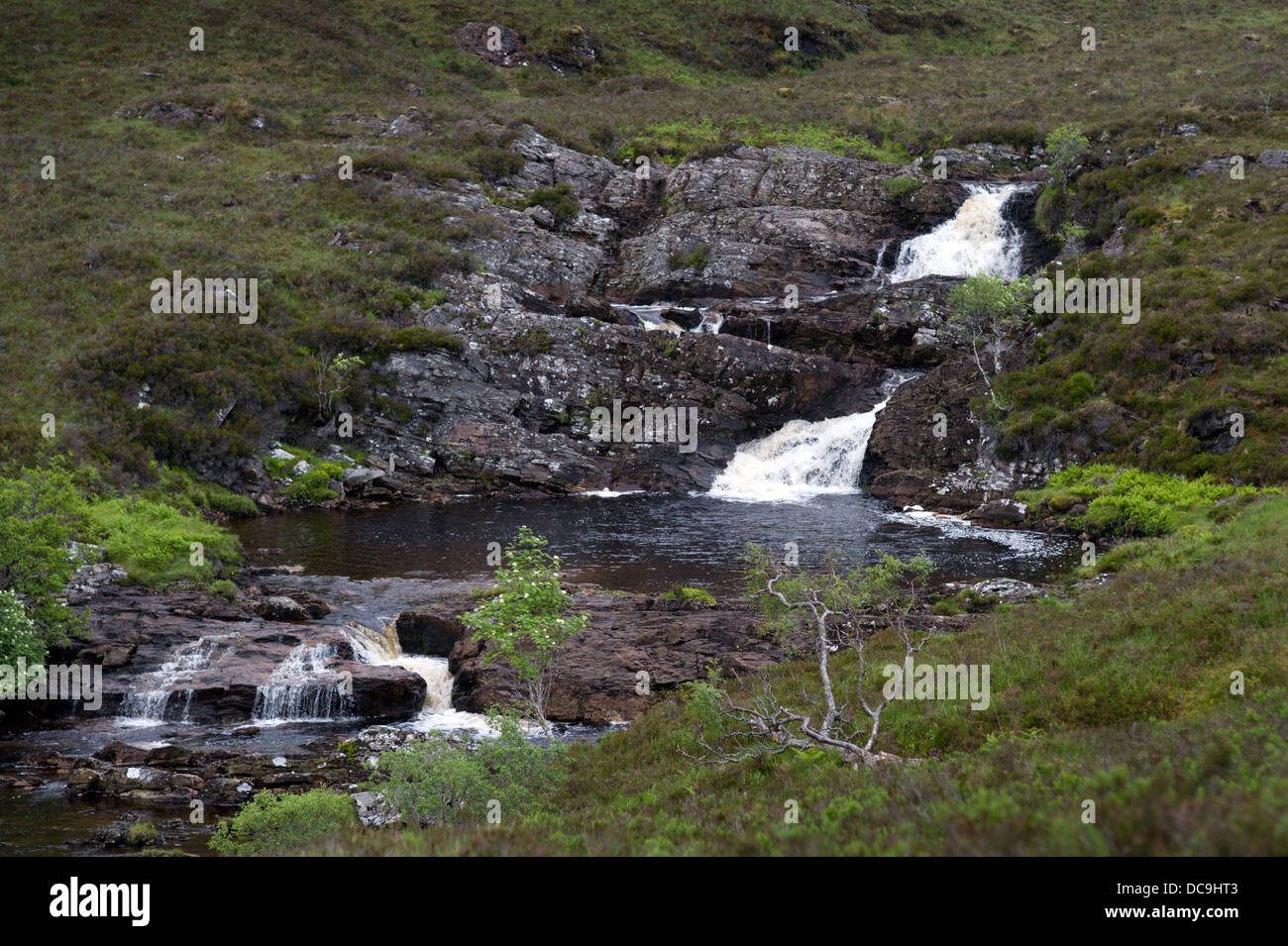 Chutes d'eau près de Fain Bridge Dundonnell Ecosse Banque D'Images
