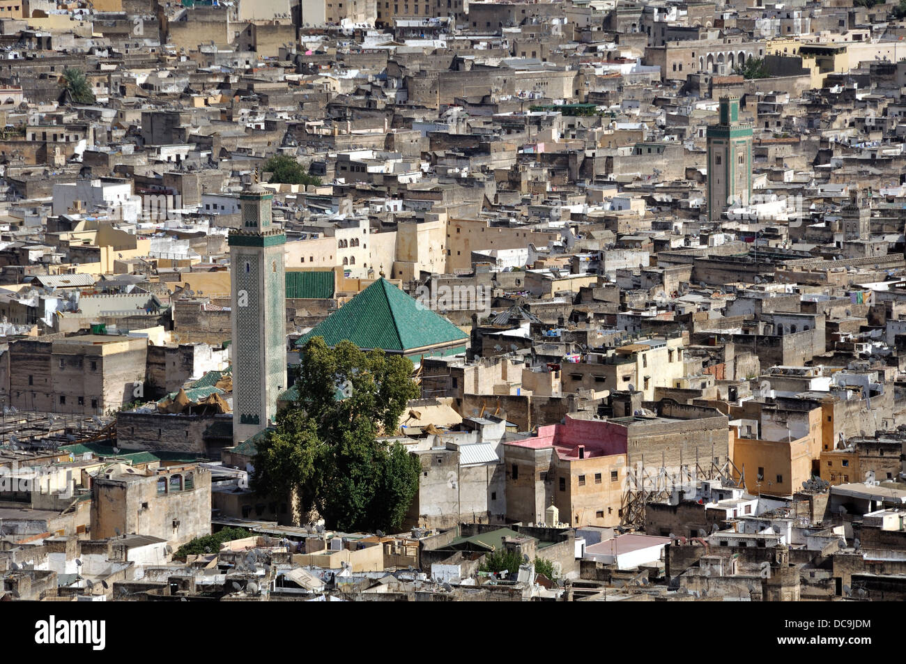 Vue de Fès médina (vieille ville de Fes, Maroc) Banque D'Images