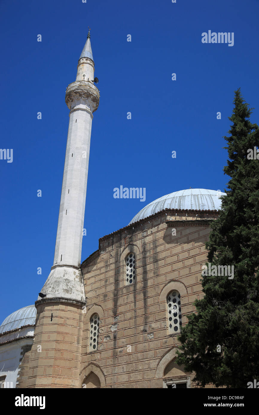 Berat, Berati, trimestre Mangalem avec la Mosquée de plomb, de l'Albanie Banque D'Images