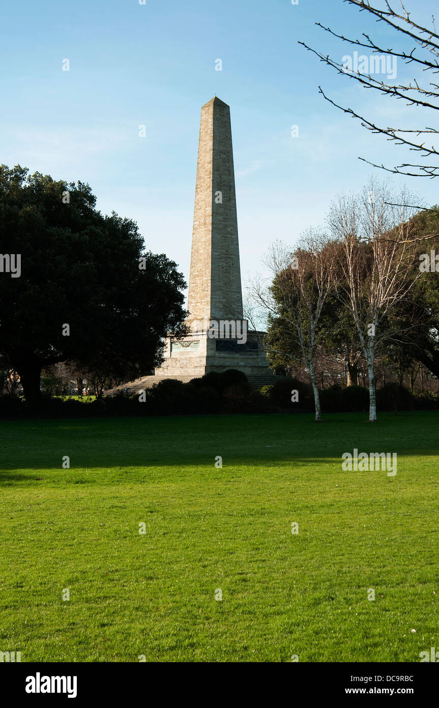 Le Wellington Monument est un obélisque situé dans le Phoenix Park, Dublin, Irlande. Banque D'Images