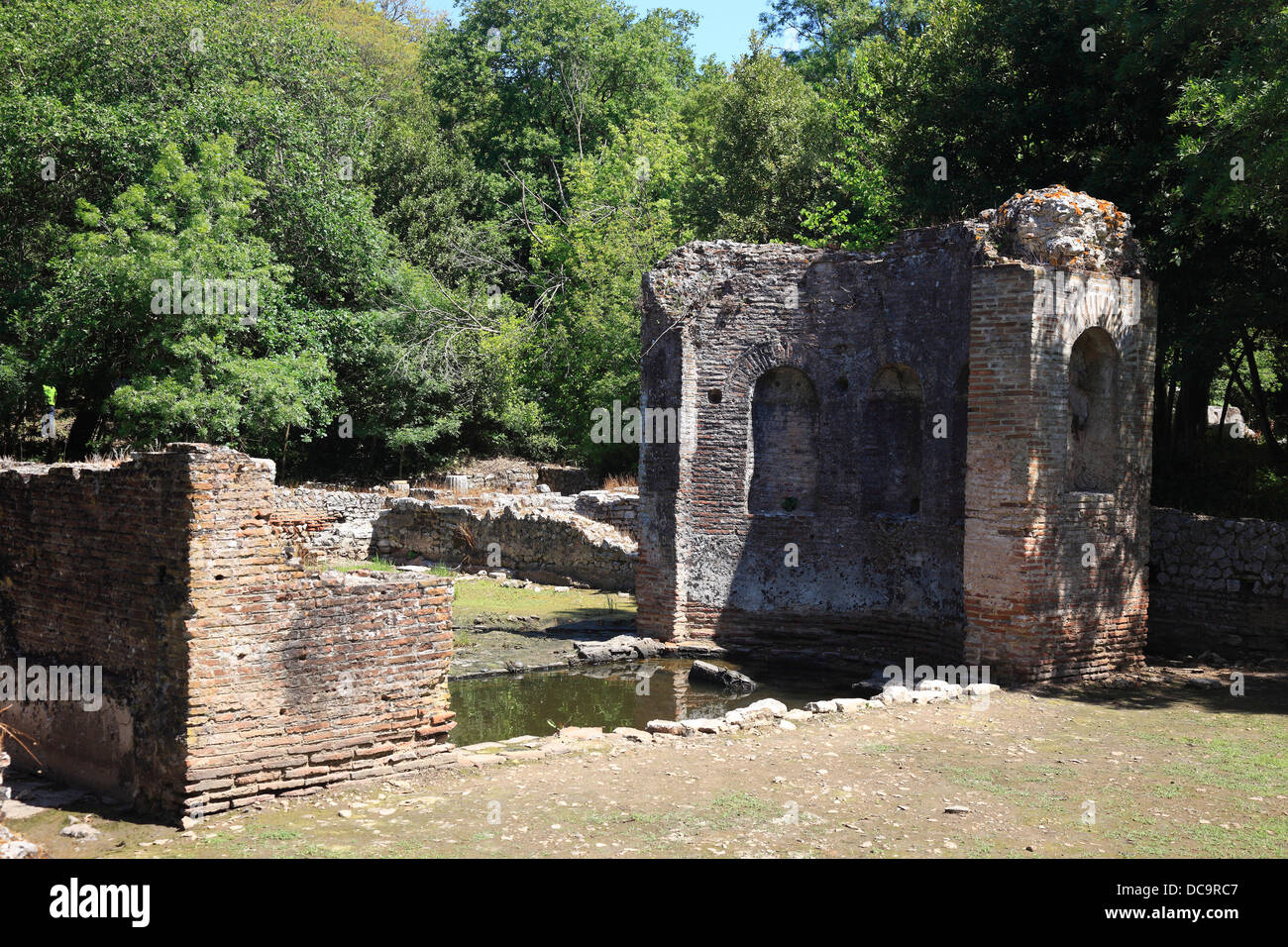 Buthrotum, Butrint, Butrinti, ancienne ville grecque et romaine dans le sud de l'Albanie, vestiges de l'Asclépios sanctuaire Banque D'Images