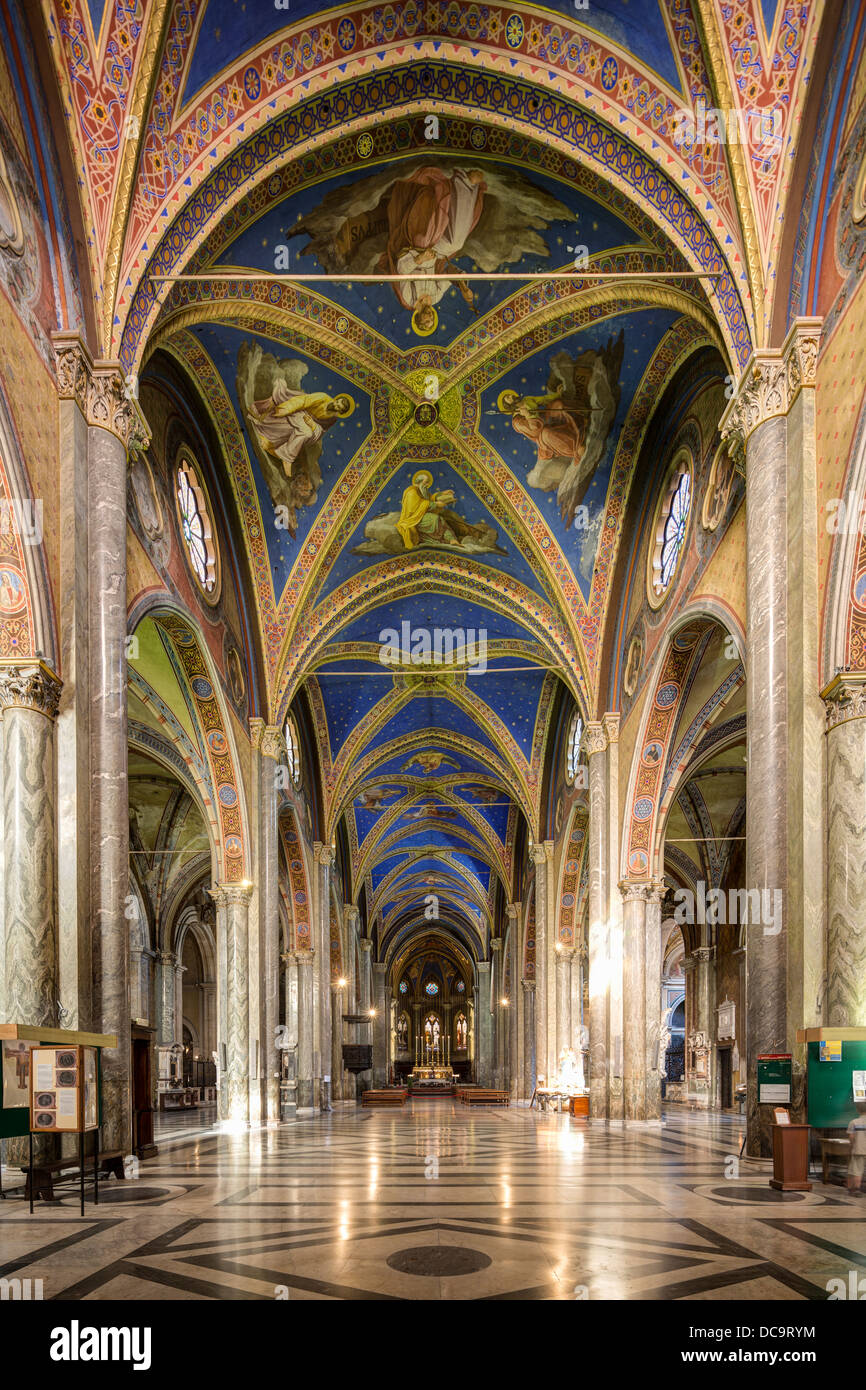 Nef, église Santa Maria sopra Minerva, Rome, Italie Banque D'Images