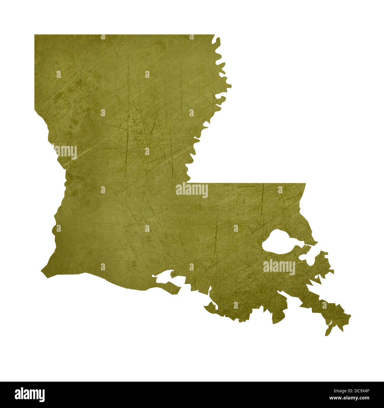 L'état américain de la Louisiane isolé sur fond blanc avec chemin de détourage. Banque D'Images