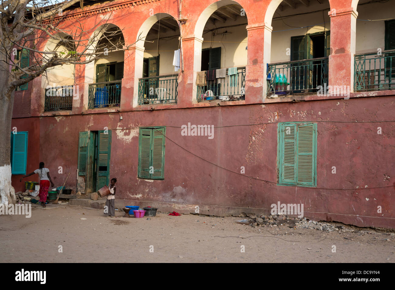 Maison ancienne, l'île de Gorée, au Sénégal. Banque D'Images