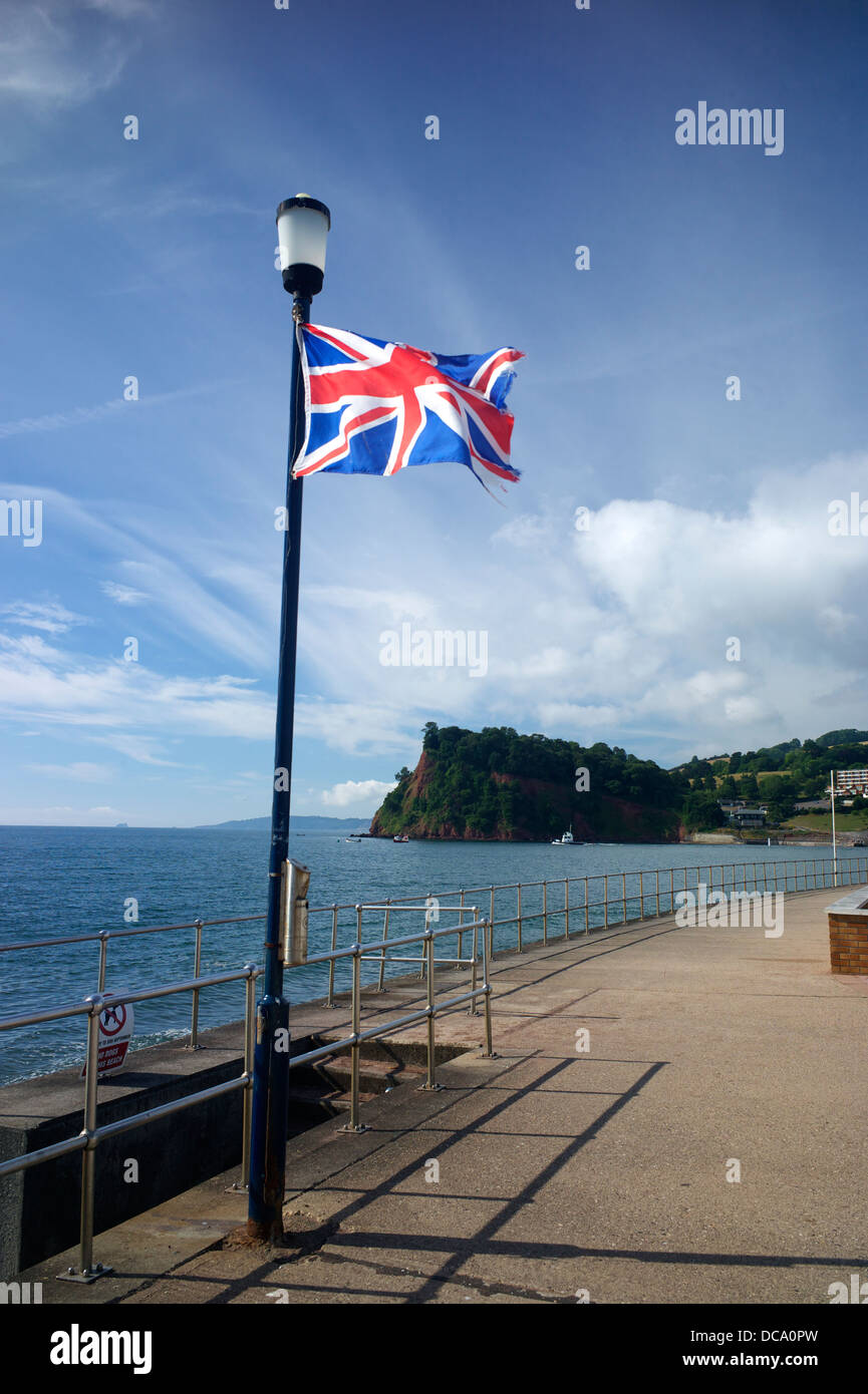 Union Jack Flag, Teignmouth, UK Banque D'Images