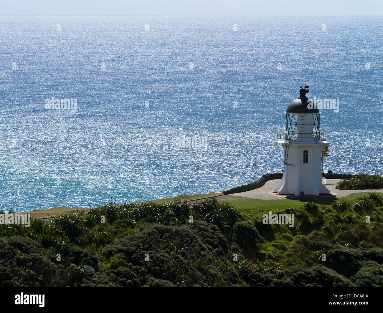 Dh du cap Reinga Lighthouse Cape Reinga Nouvelle-zélande Mer de Tasman tour phare de la péninsule aupouri Banque D'Images