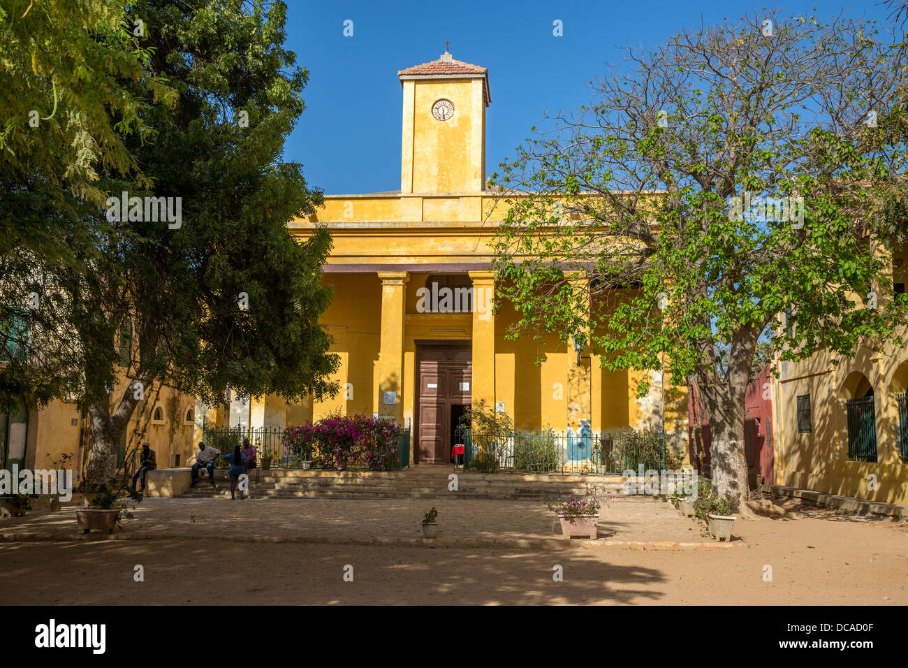 St Charles Boromeo Église catholique, l'île de Gorée, au Sénégal. Banque D'Images