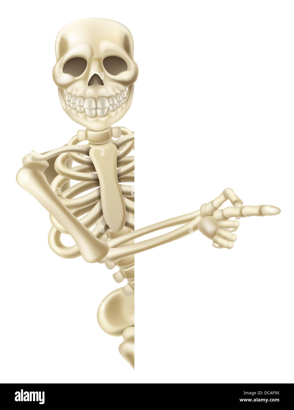 Illustration d'un friendly orienté cartoon caractère squelette Halloween Banque D'Images