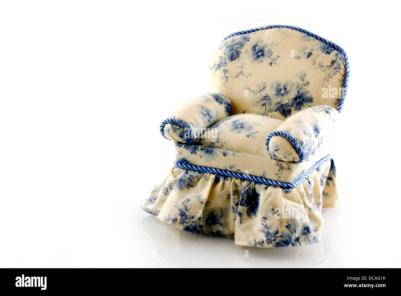 Chaise bleu-blanc Banque D'Images