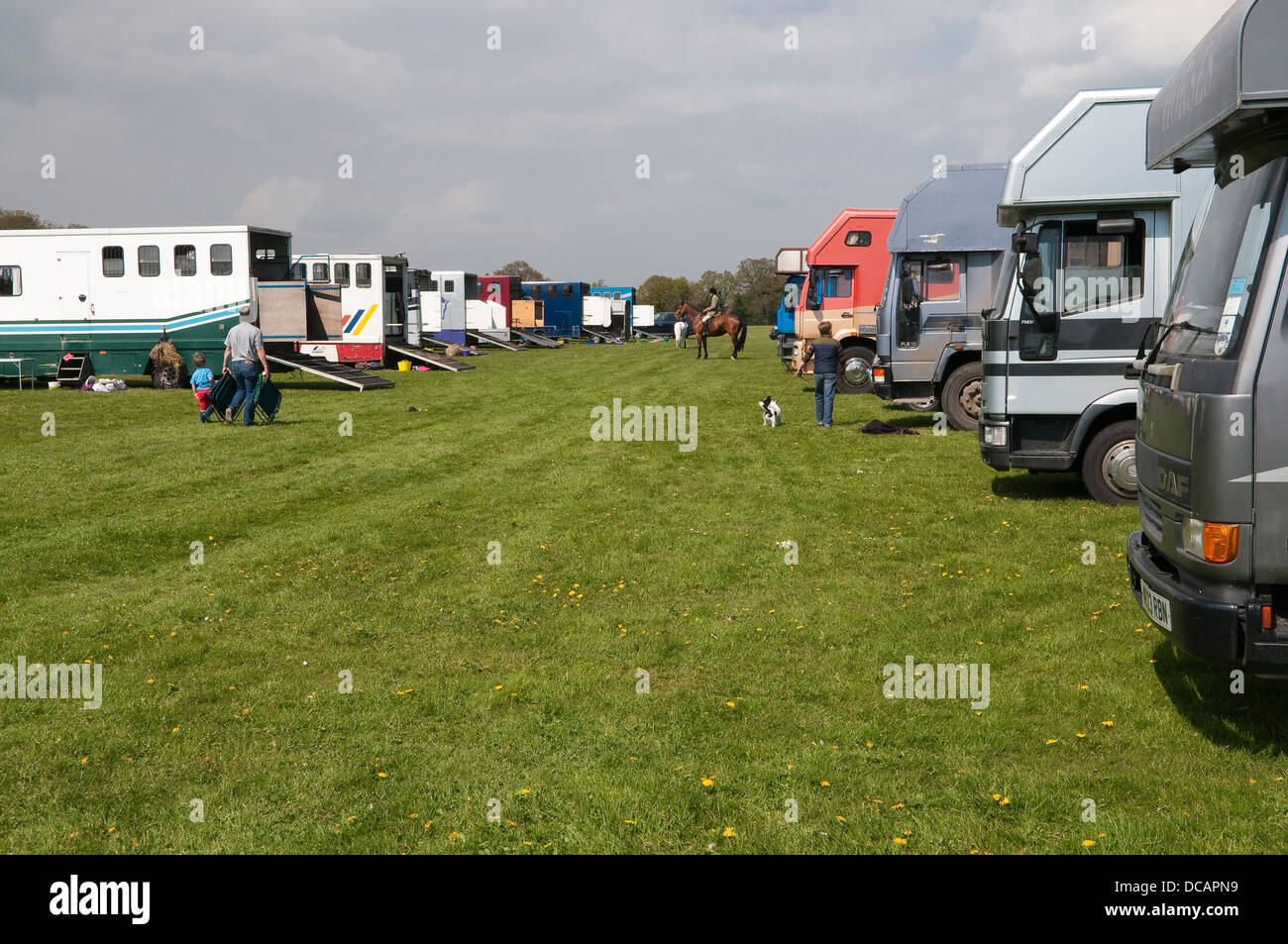 Le parc de camions à 2013 Suffolk Horse Show. Showgrounds Ipswich, Suffolk, UK. Banque D'Images