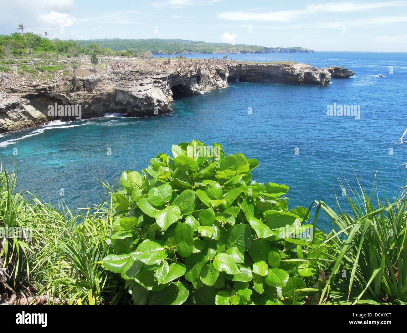 La côte de Nusa Ceningan sur l'île de Bali Banque D'Images