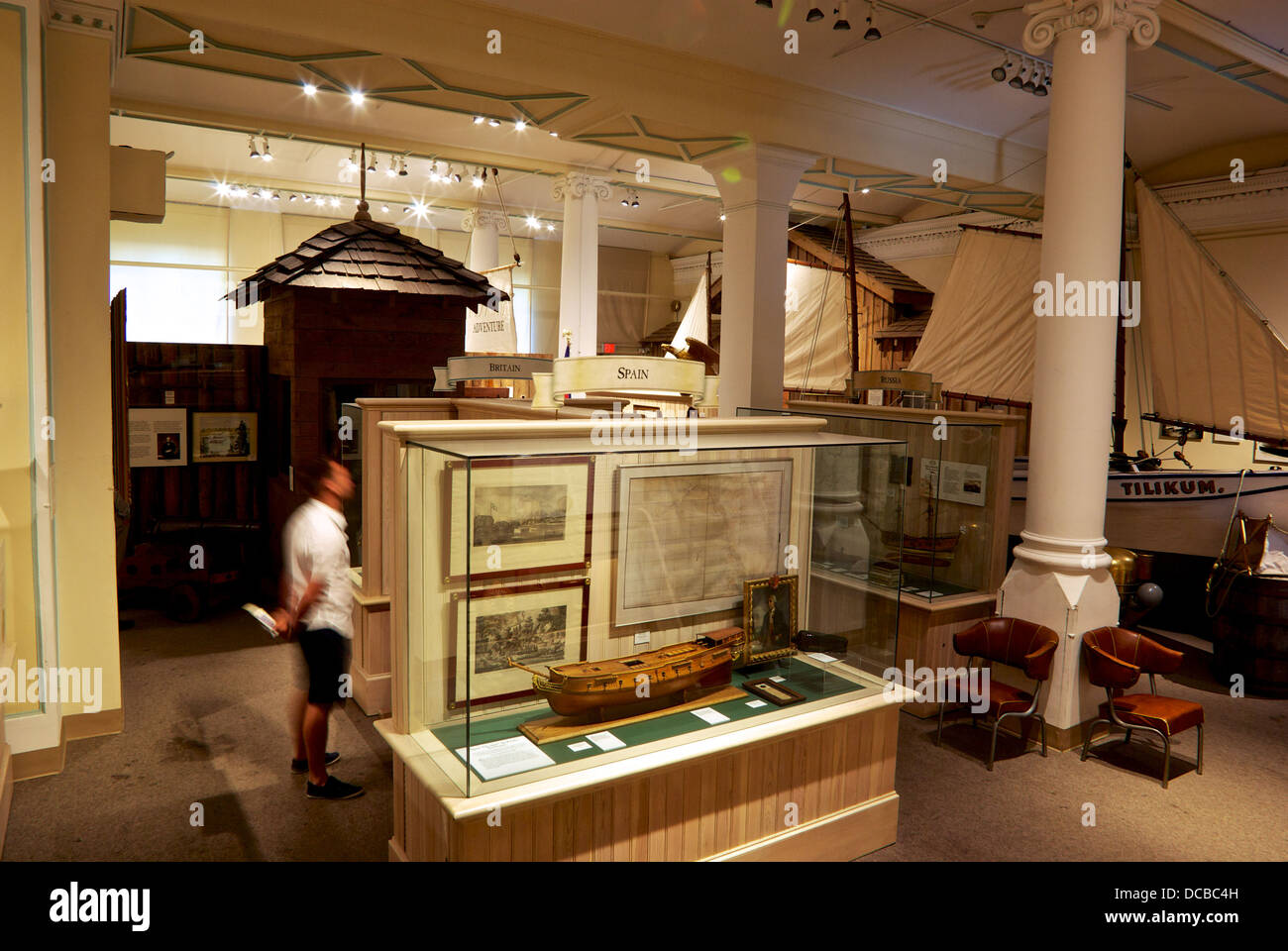 L'examen d'histoire navale afficher galerie d'exposition du Musée Maritime de Bastion Square Victoria BC Canada Banque D'Images
