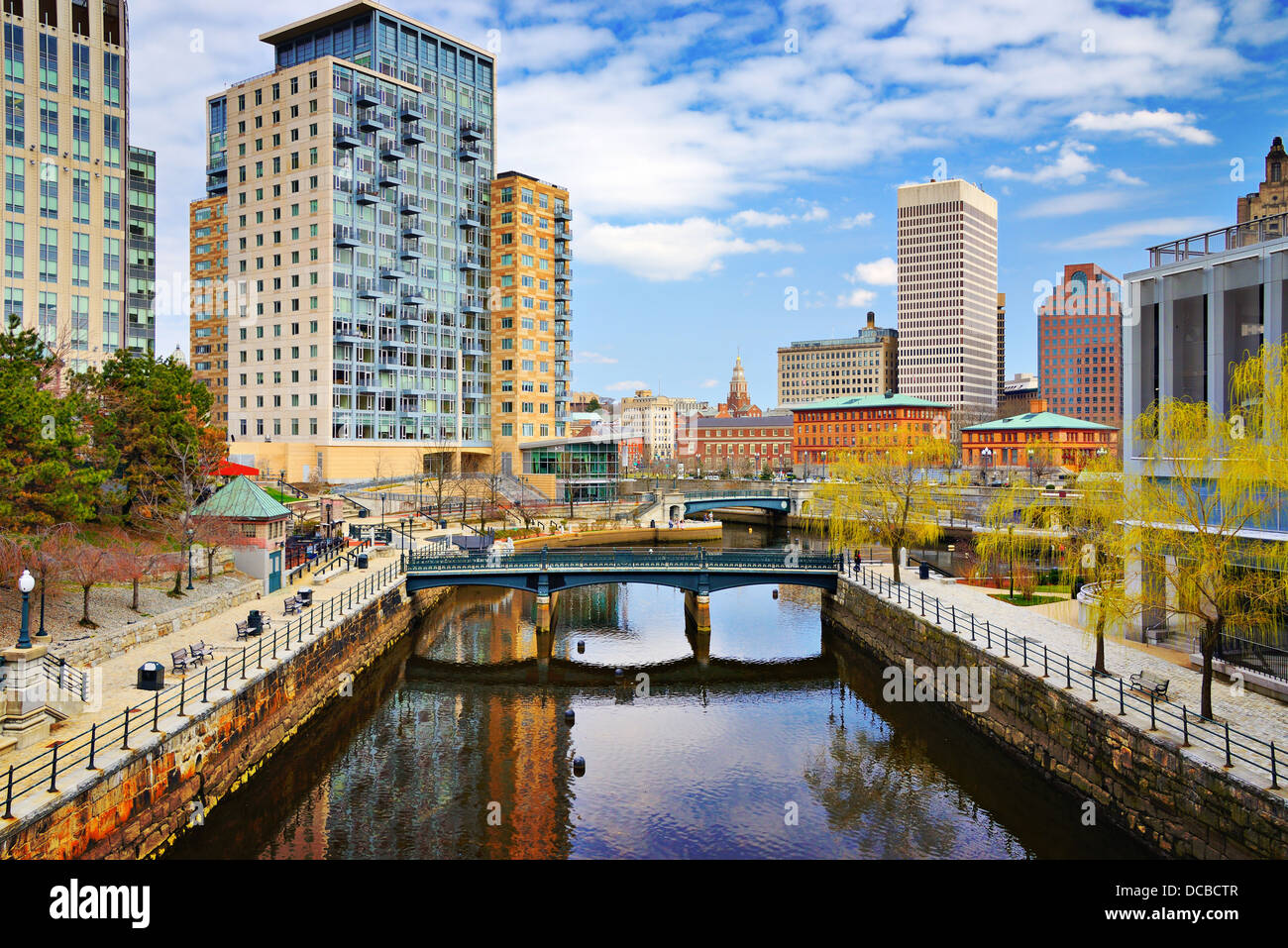 Providence, Rhode Island cityscape at Waterplace Park. Banque D'Images