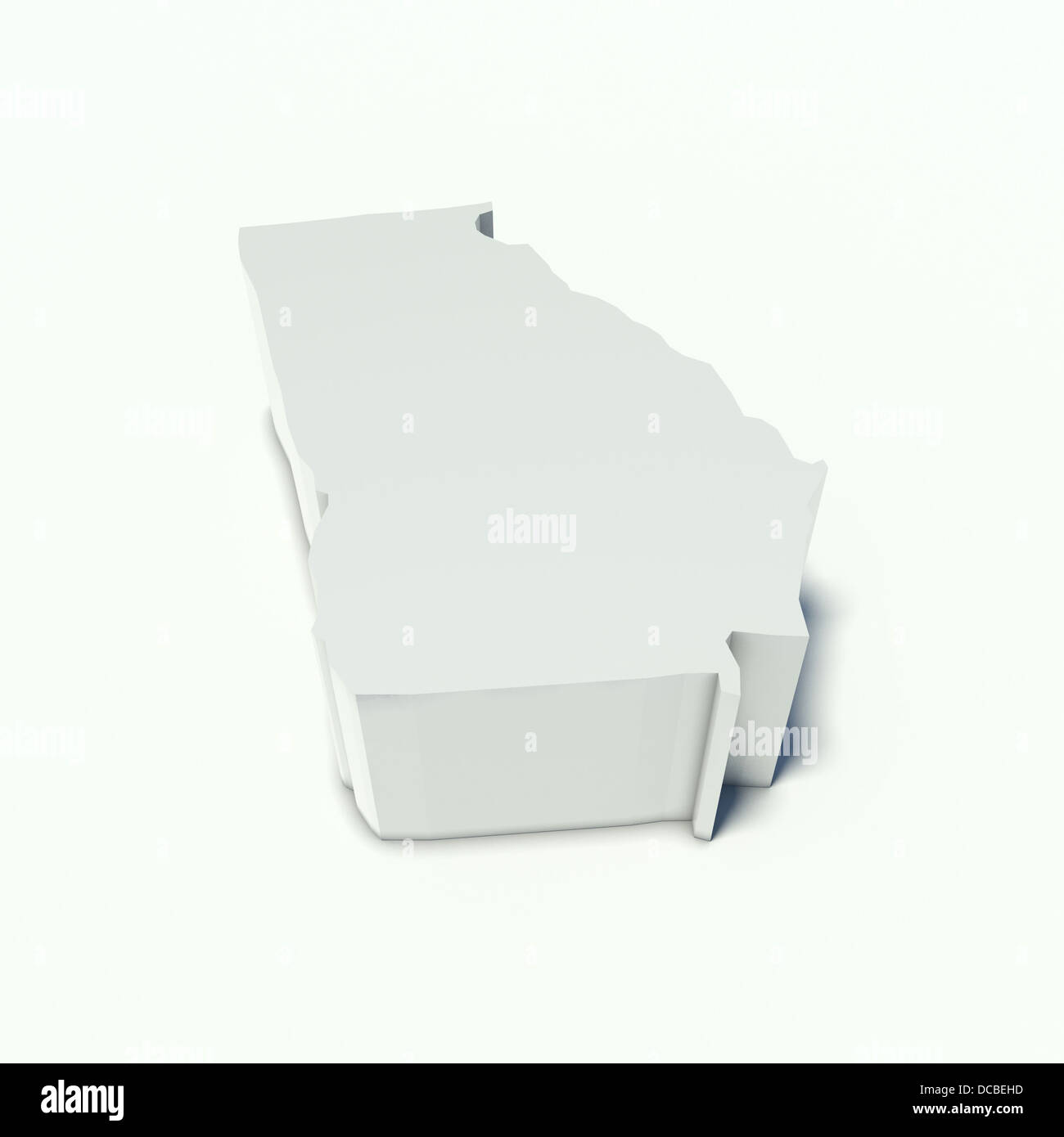 Carte de la Géorgie en perspective et blanc Banque D'Images