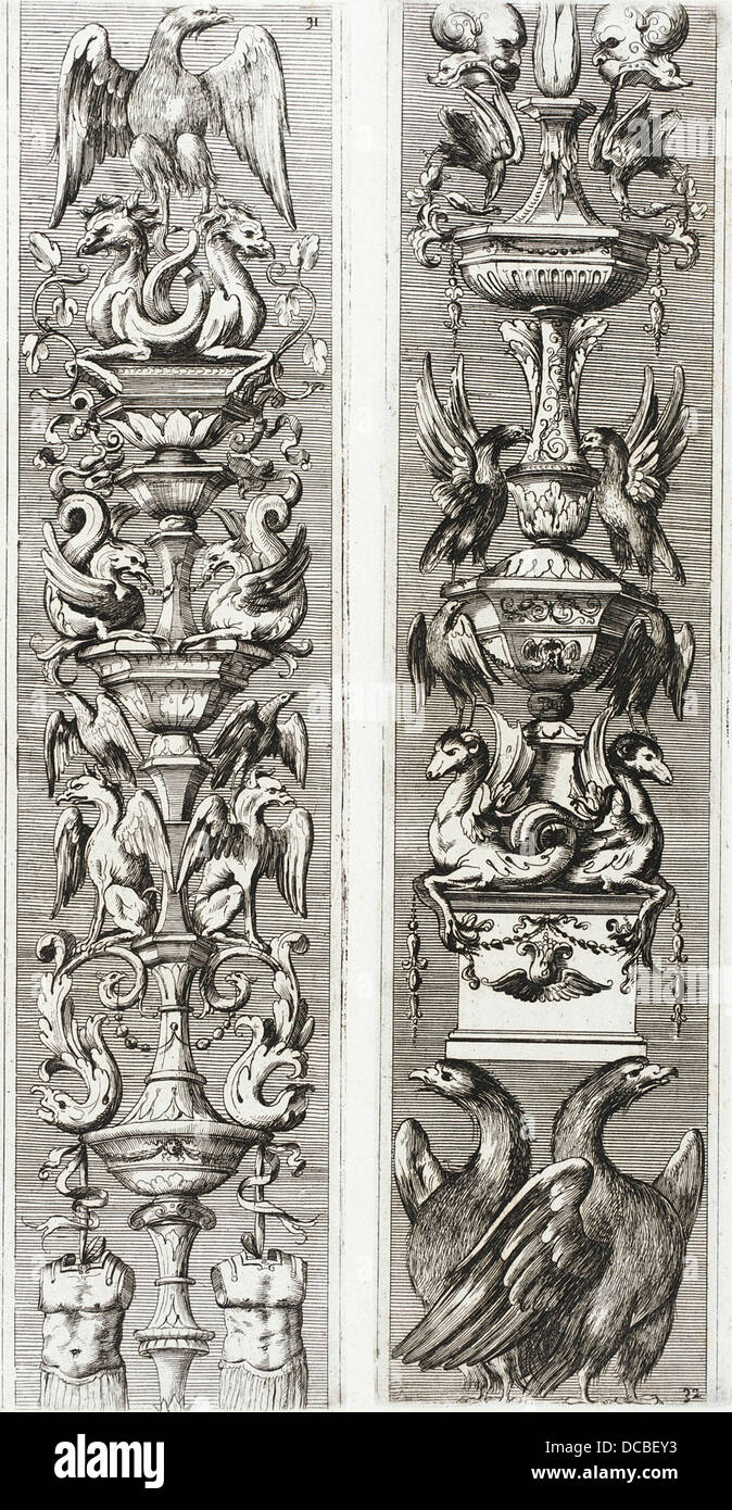 Cet objet de LACMA présente des frises architecturales, un aspect important de l'ornementation architecturale italienne historique, reflétant le style artistique de l'époque. Banque D'Images