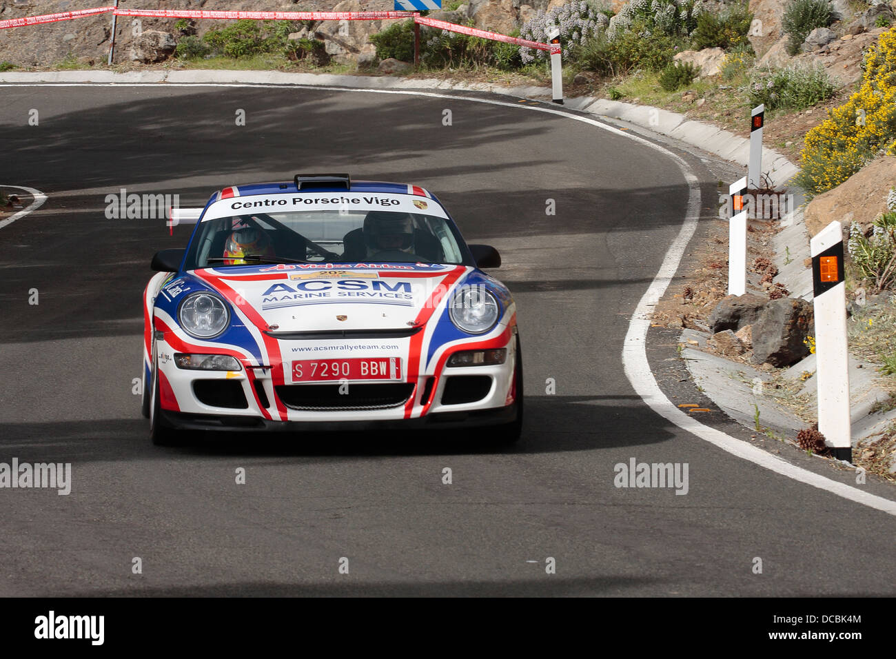 Xevi Pons et Alex Haro en compétition dans l'ERC Rally Islas Canarias, à Gran Canaria. Banque D'Images