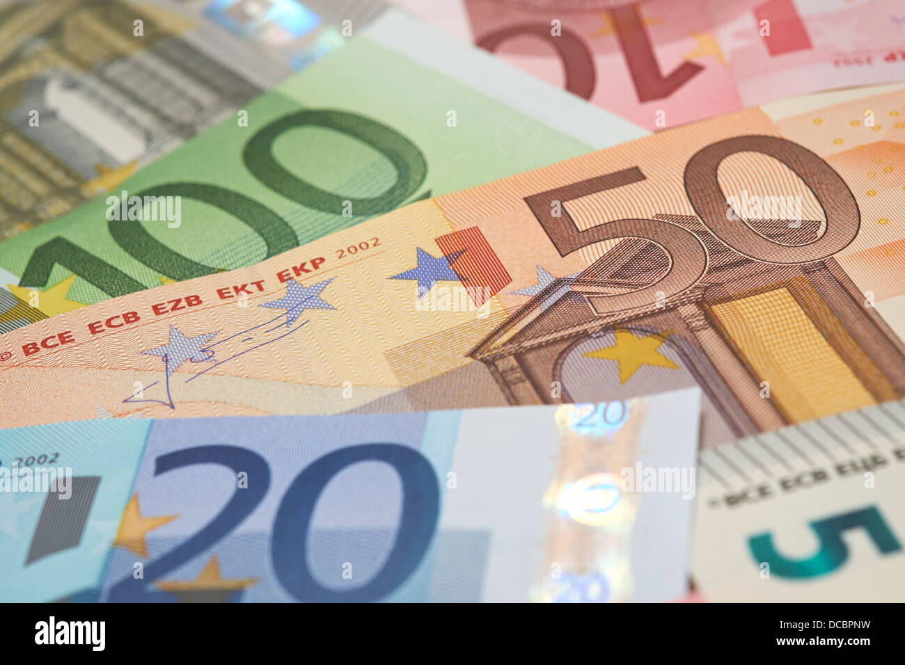 Billets de banque européenne, euro devise de l'Europe, d'Euros. Banque D'Images