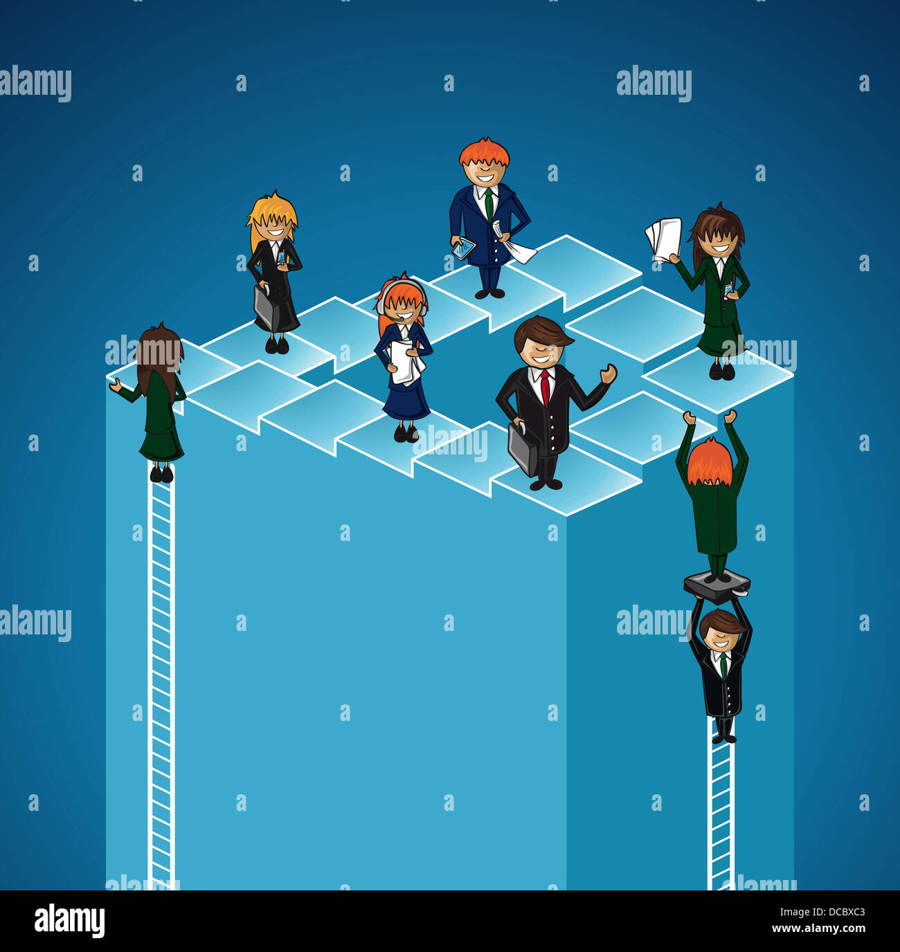 Le succès les gens d'équipe Business concept illustration. Fichier vectoriel pour plusieurs niveaux de personnalisation facile. Banque D'Images