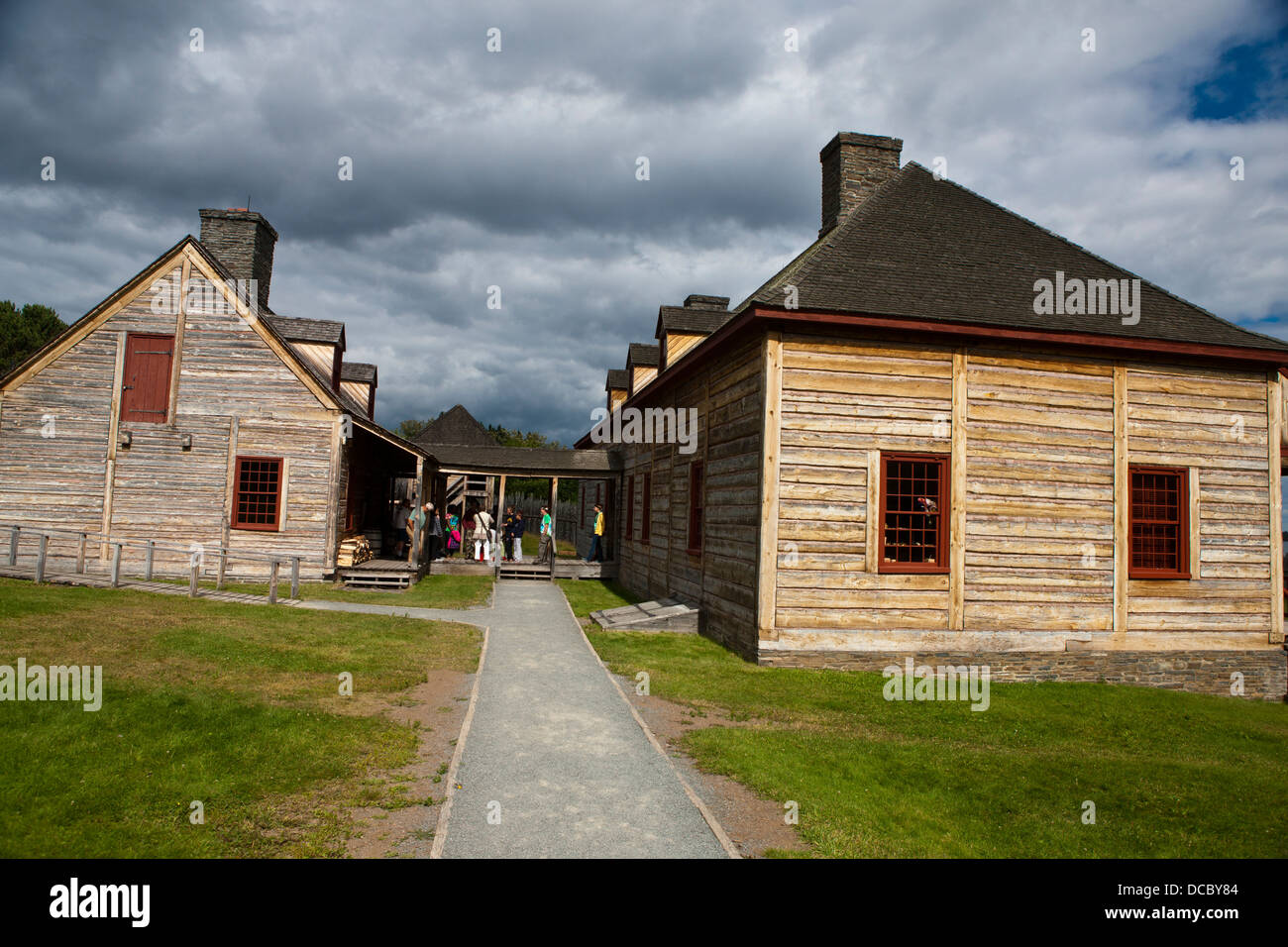 L'extérieur de la grande salle et cuisine, Grand Portage National Monument, Grand Portage, Minnesota, United States of America Banque D'Images