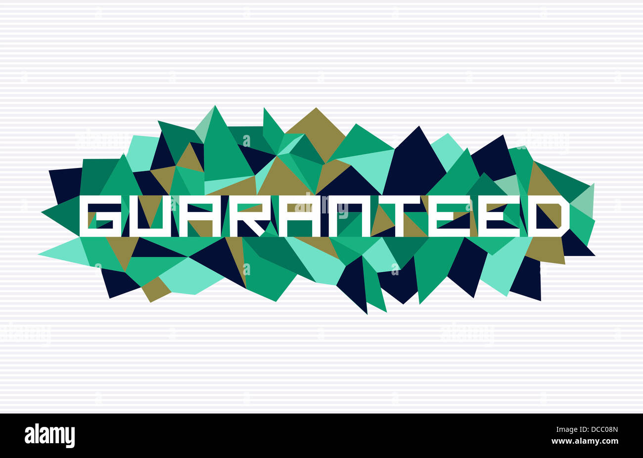 Texte plat garanti citer plus bas moderne triangle poly fond composition. Couches de fichier vectoriel pour une manipulation facile et coloris. Banque D'Images