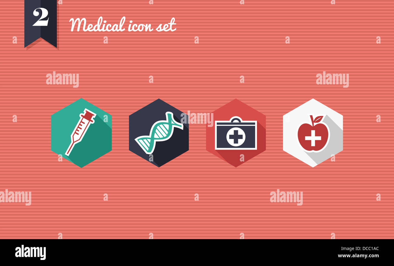 Santé médical colorés télévision icon set, web app pour la santé de l'aide. Couches de fichier vectoriel pour faciliter les modifications. Banque D'Images
