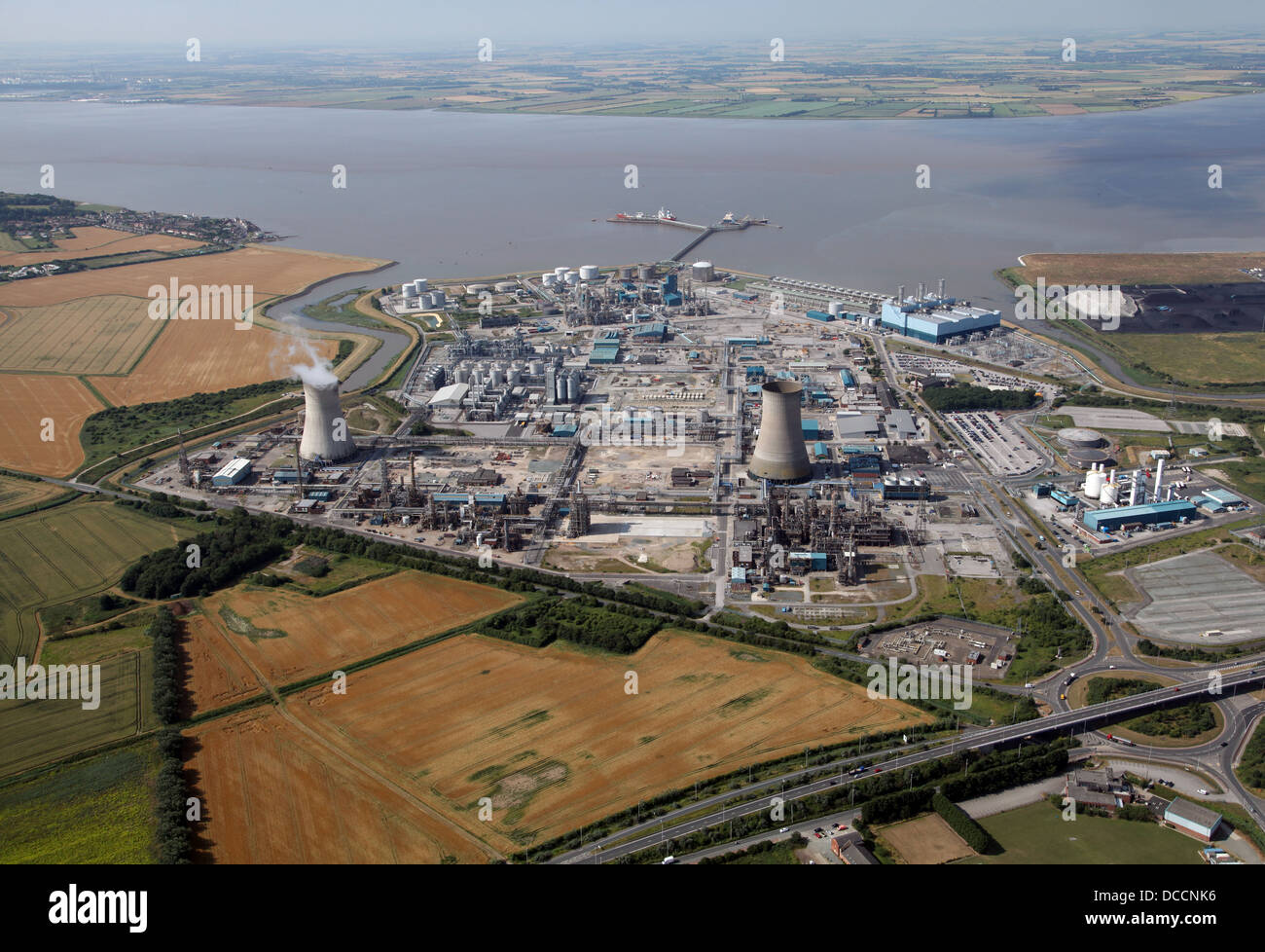 Vue aérienne de sel fin ou Saltend BP Chemical Works, près de Hull Banque D'Images