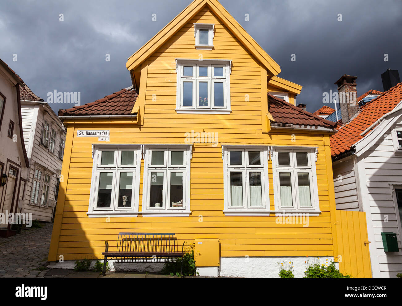 Yellow House - Bergen, Norvège Banque D'Images