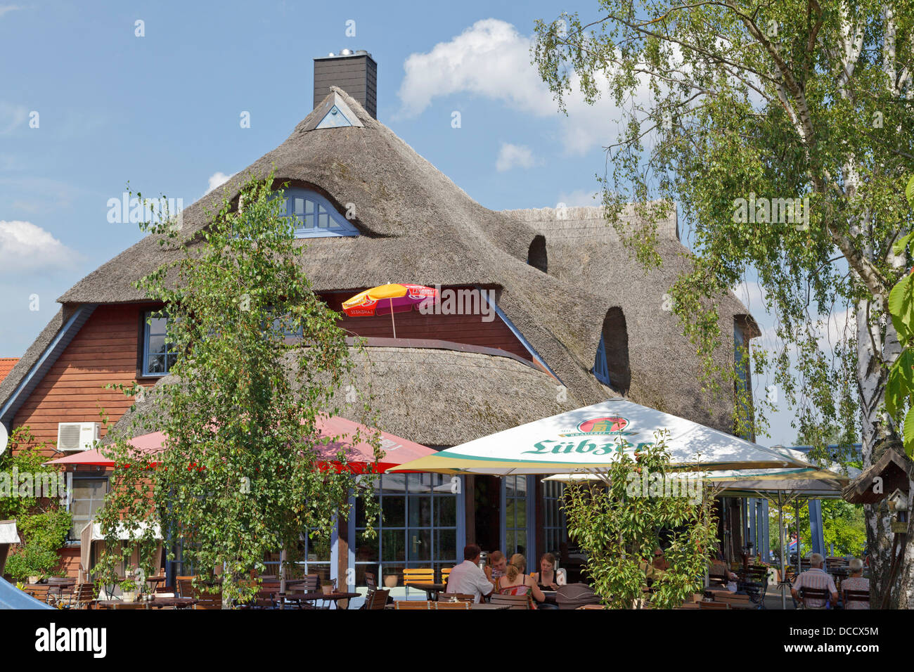 Restaurant, Plau am See, Schleswig-Holstein, Allemagne Banque D'Images