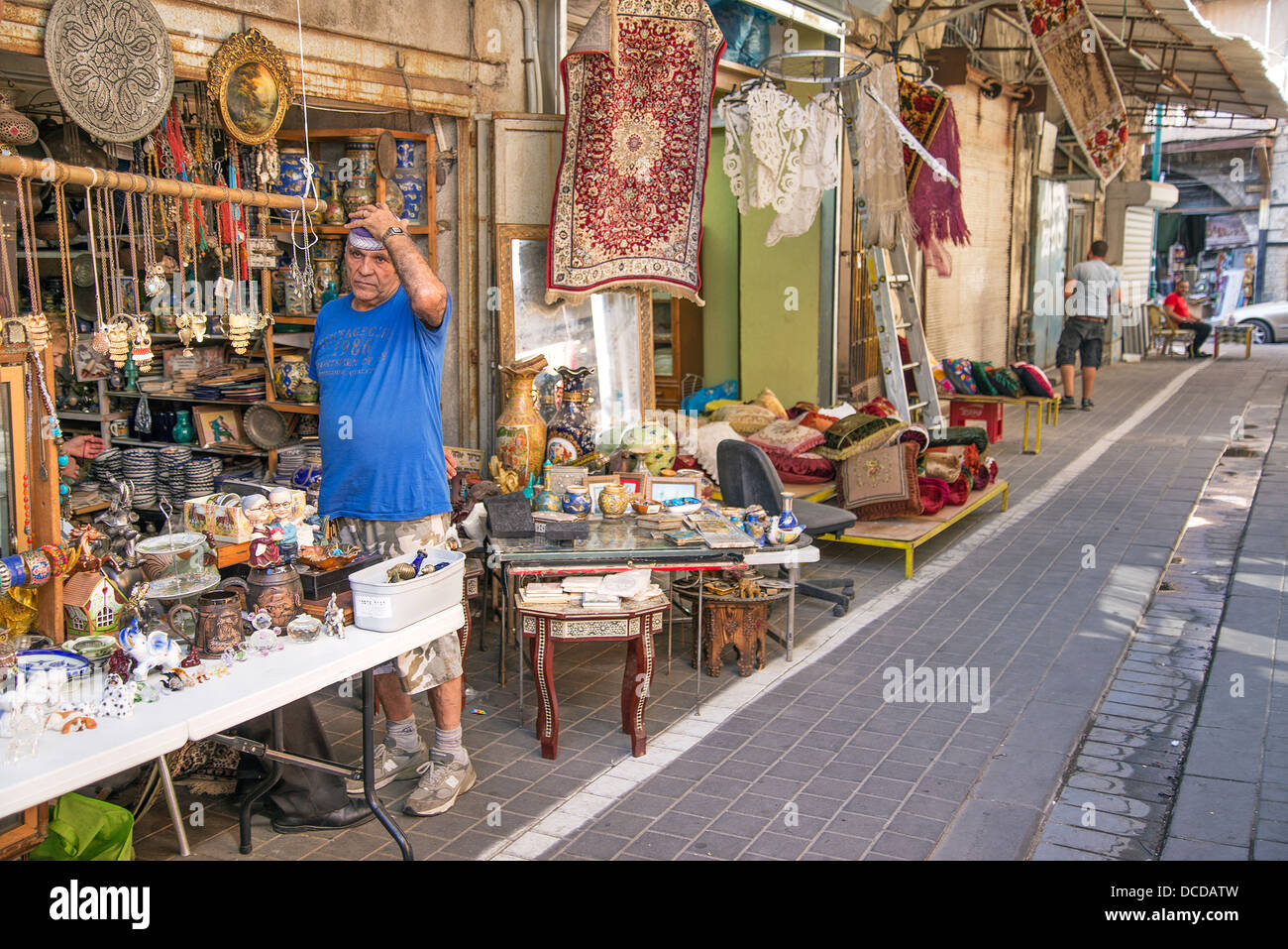 Boutique du marché aux puces de la vieille ville de Tel Aviv en Israël Banque D'Images
