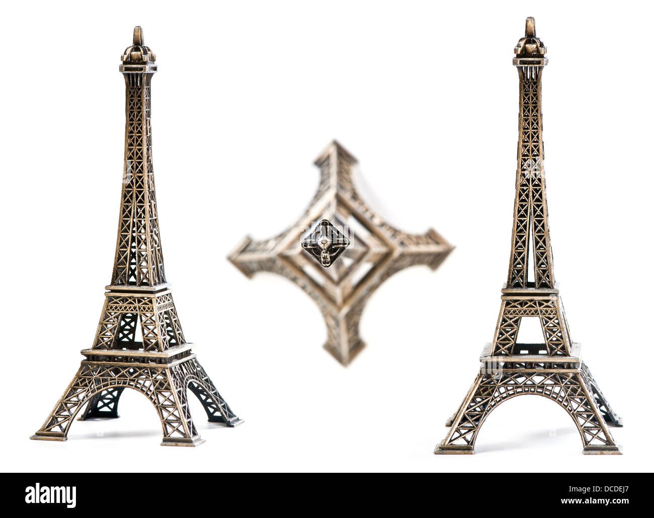 Tour Eiffel Statue, isolé sur fond blanc Banque D'Images
