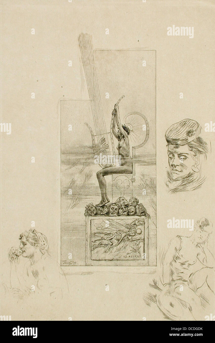 Cet objet, une lyre de la collection LACMA, représente un instrument de musique ancien aux détails complexes. Il met en valeur le savoir-faire artisanal et la signification culturelle de la musique dans les sociétés anciennes. Banque D'Images