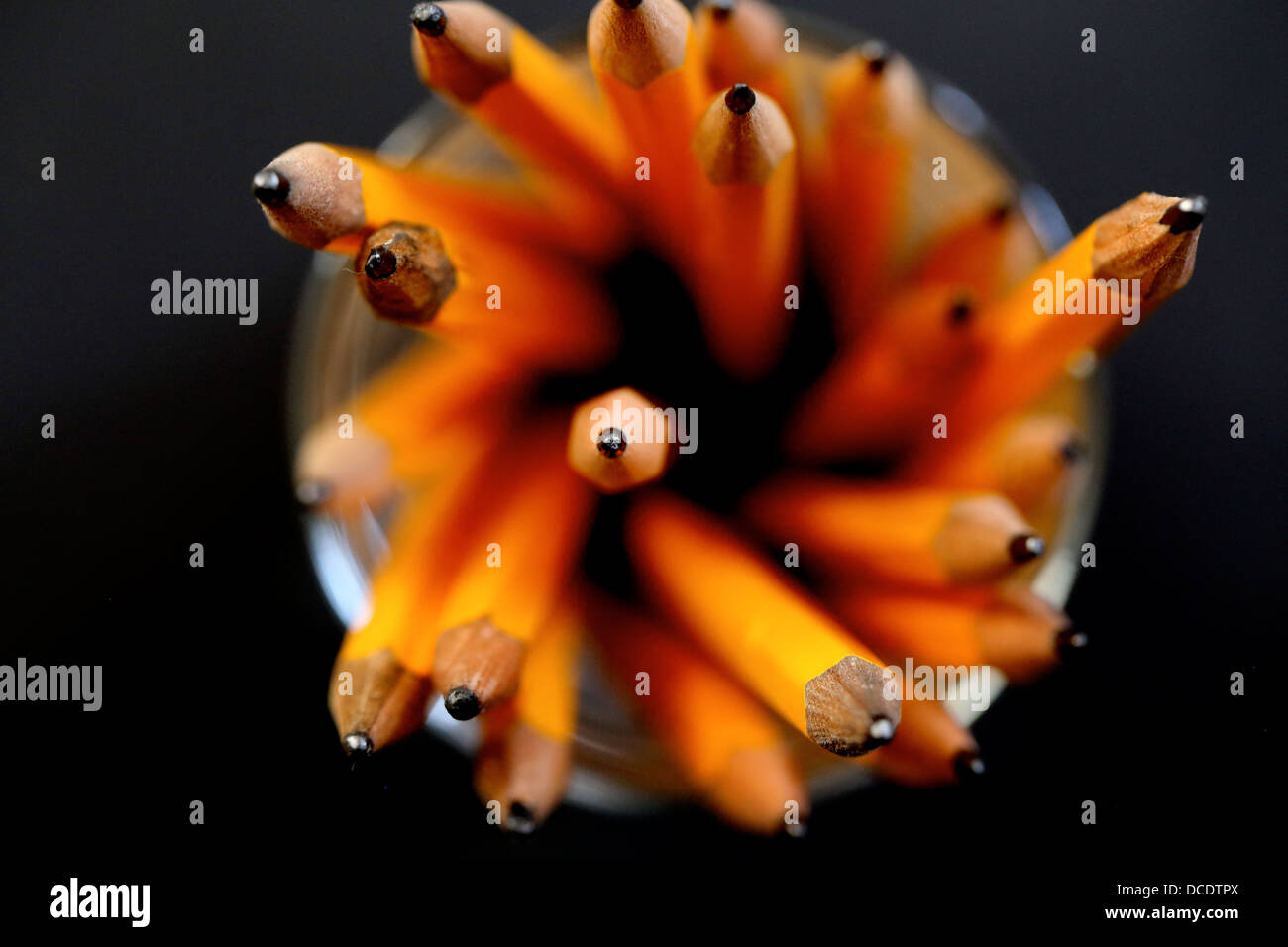 Vue aérienne de pot crayon Banque D'Images