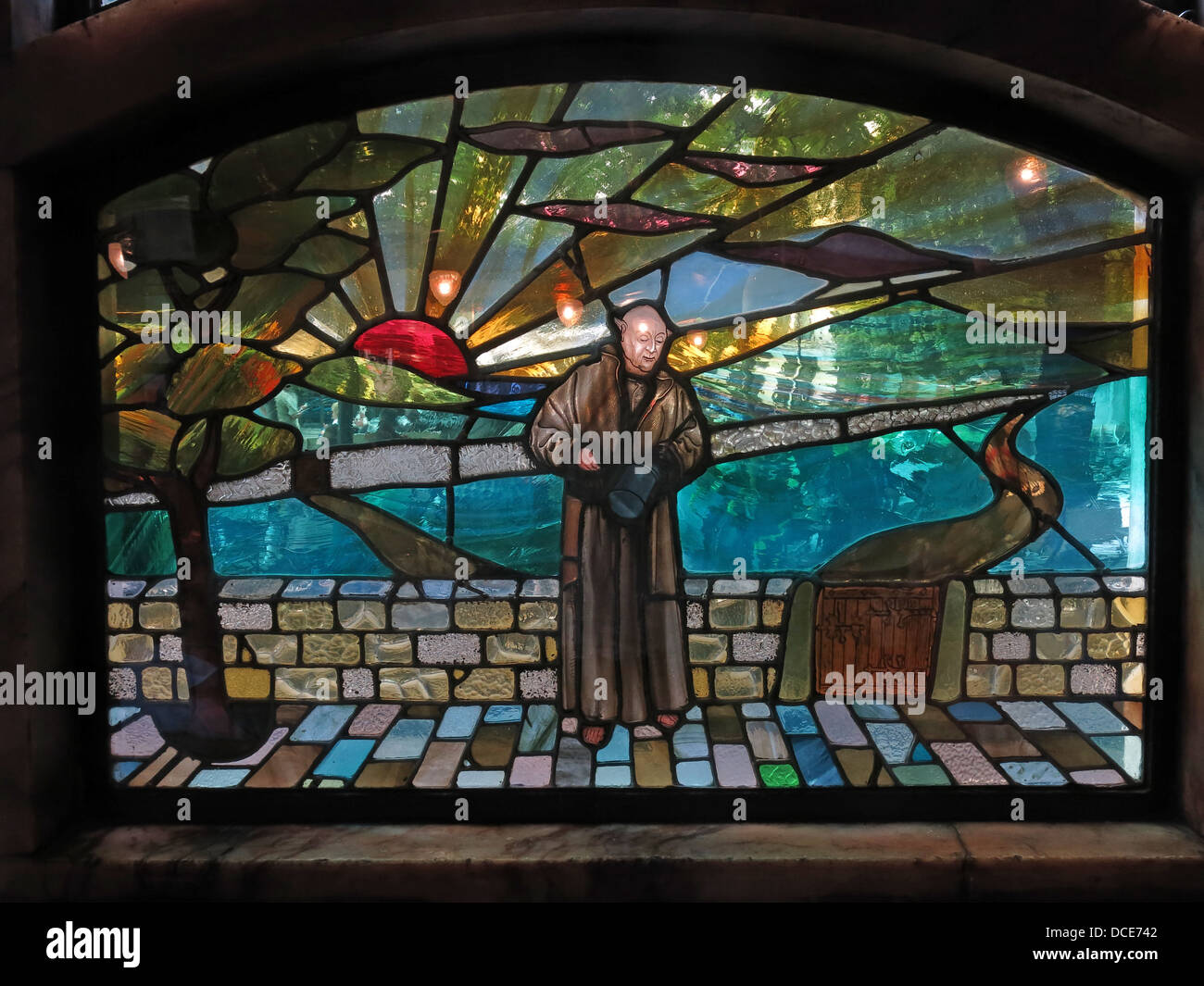 Vitrail à la Black Friar pub, Blackfriars, London, England UK EC4V 4E Banque D'Images