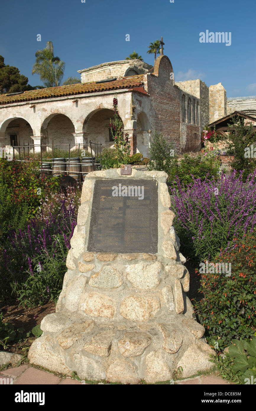 Jardin MISSION SAN JUAN CAPISTRANO ORANGE COUNTY CALIFORNIA USA Banque D'Images
