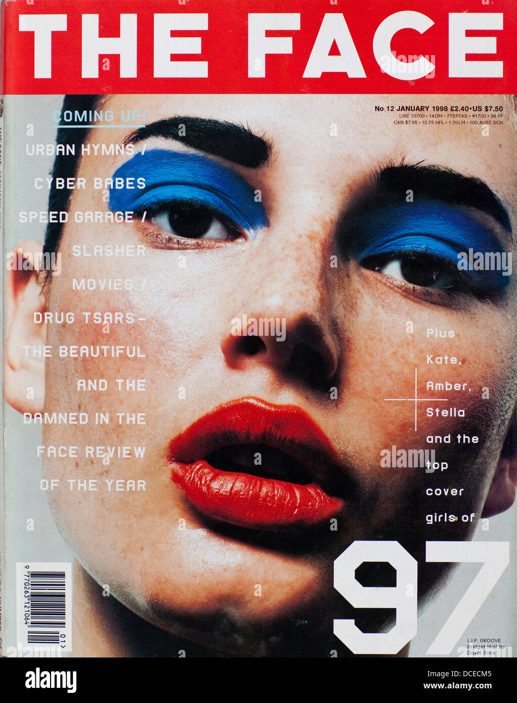 The face - Volume 3 , Numéro 12, janvier 1998 - Bridget Hall - usage éditorial seulement Banque D'Images