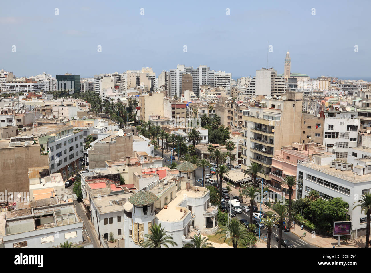 Vue sur la ville de Casablanca, Maroc Banque D'Images