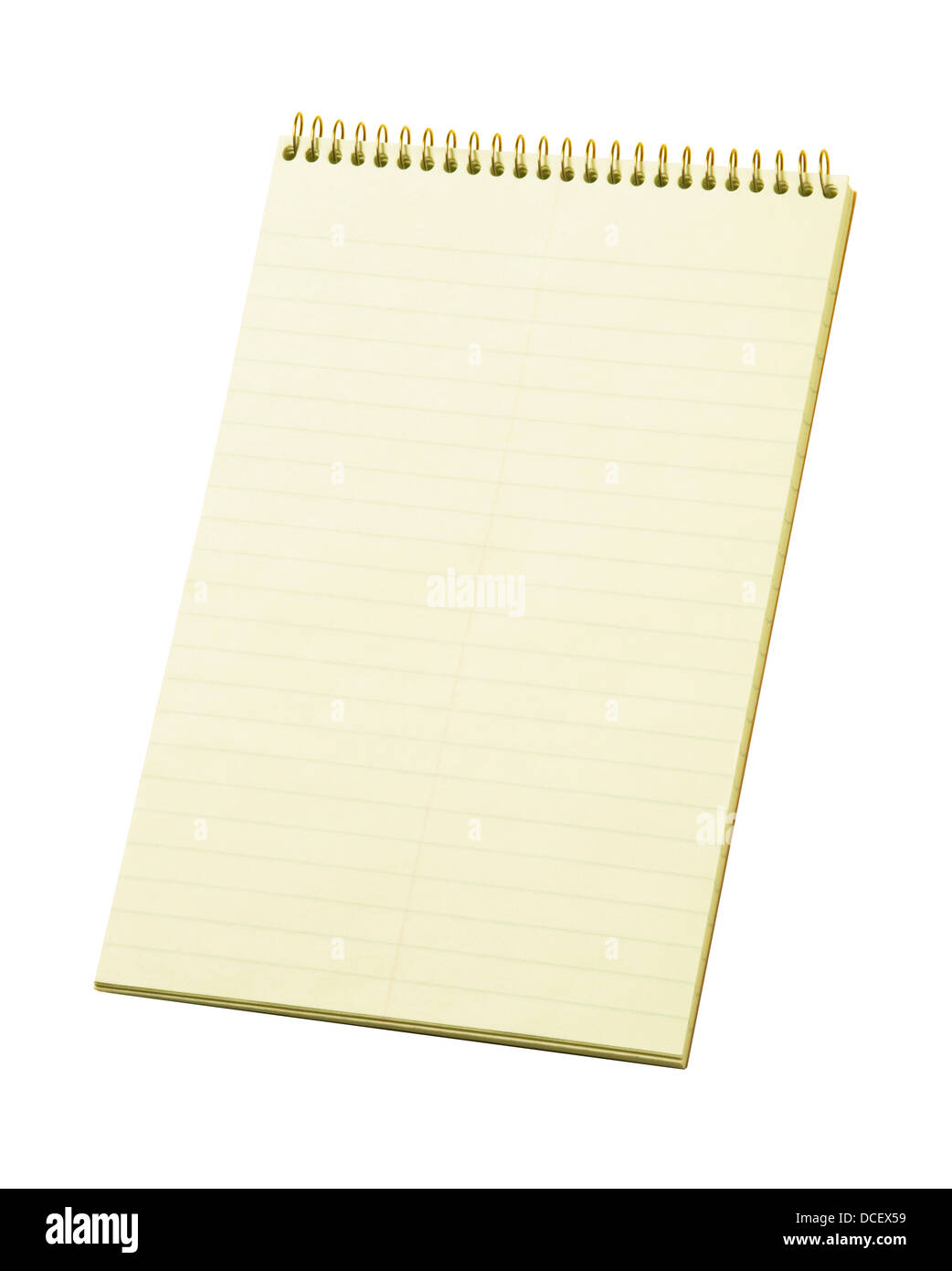 La sténographie bordée notepad isolés contre white Banque D'Images