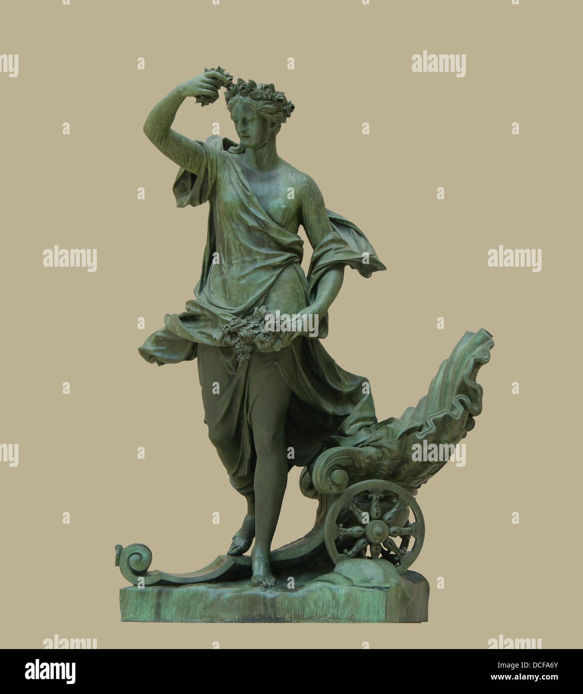 'Aurora', 1693, statue en bronze par Philippe MAGNIER (1647-1715), M.R.3243, à l'affiche au Musée du Louvre, Cour Marly, Paris Banque D'Images