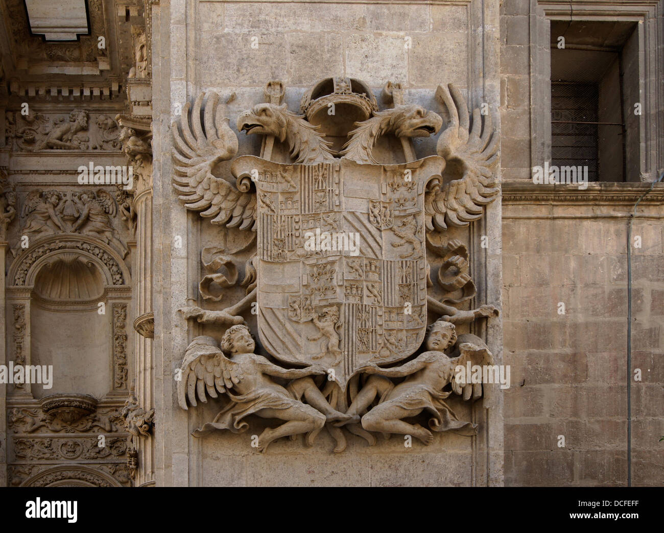 CoA de l'Empereur Charles V, la Cathédrale de Grenade, Espagne Banque D'Images