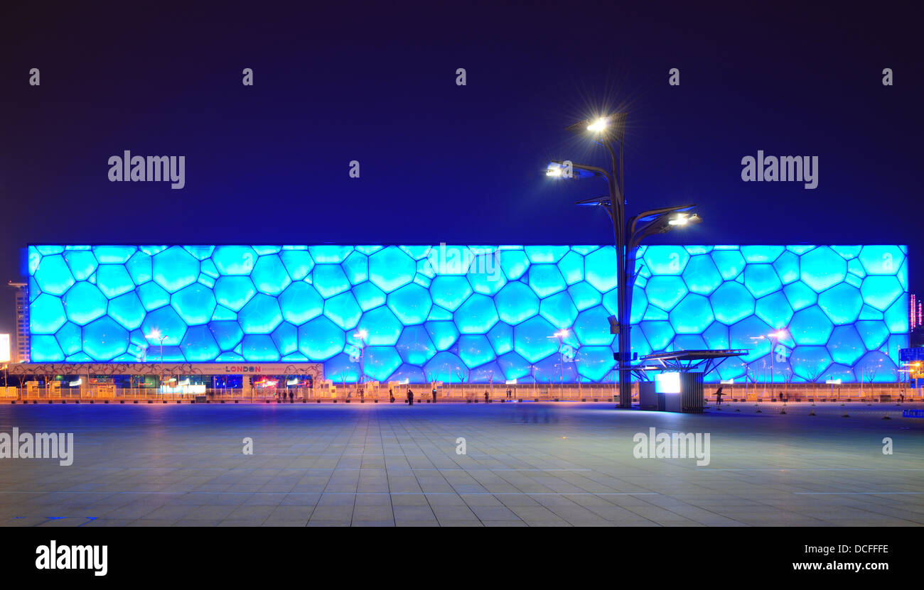 Centre national de natation de Pékin Banque D'Images