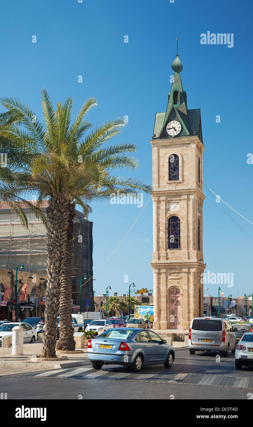 La vieille ville de Jaffa clocktower à Tel Aviv Israël vieille ville Banque D'Images