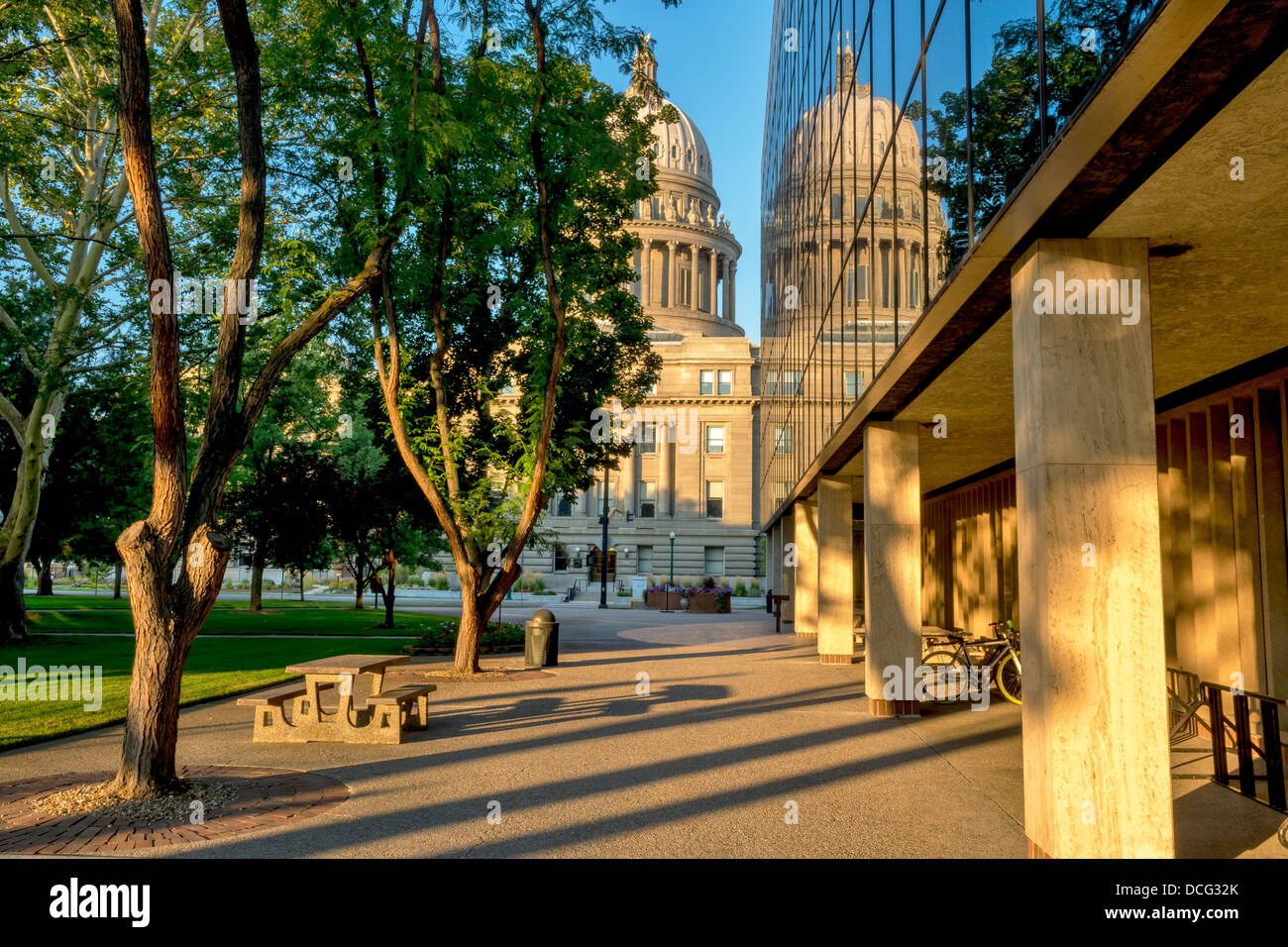 Table de pique-nique et la formation de capital park Banque D'Images