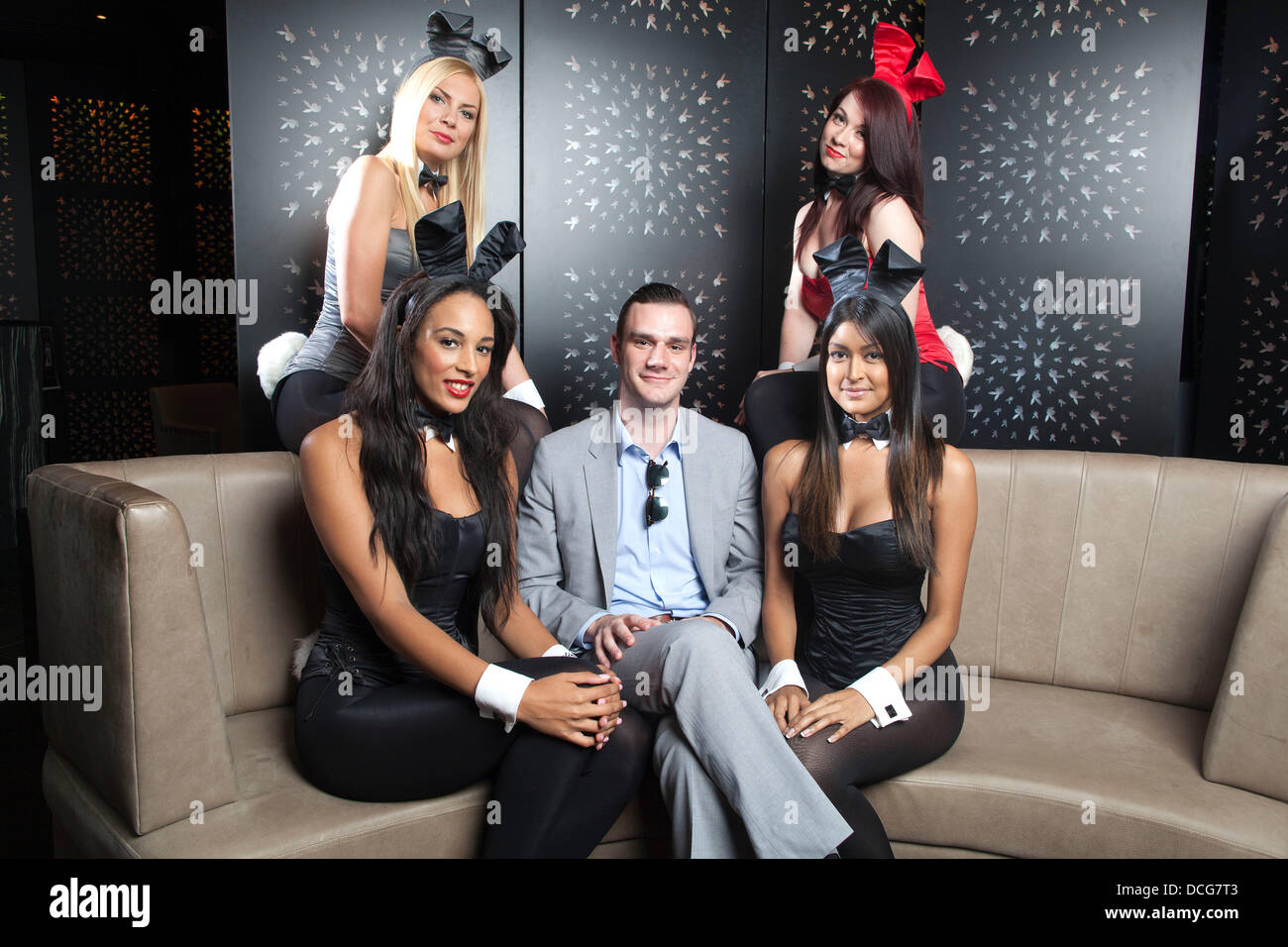 Cooper Hefner. Playboy Club London, UK 14.08.2013 Photo montre Cooper Hefner, fils de Hugh Hefner a photographié à la Playboy Club sur Old Park Lane, London, England, UK Banque D'Images