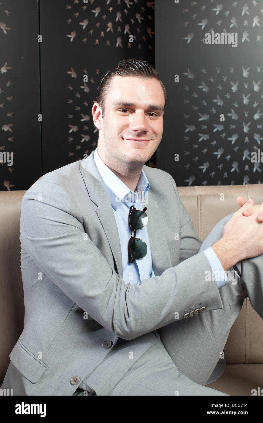 Cooper Hefner. Playboy Club London, UK 14.08.2013 Photo montre Cooper Hefner, fils de Hugh Hefner a photographié à la Playboy Club sur Old Park Lane, London, England, UK Banque D'Images