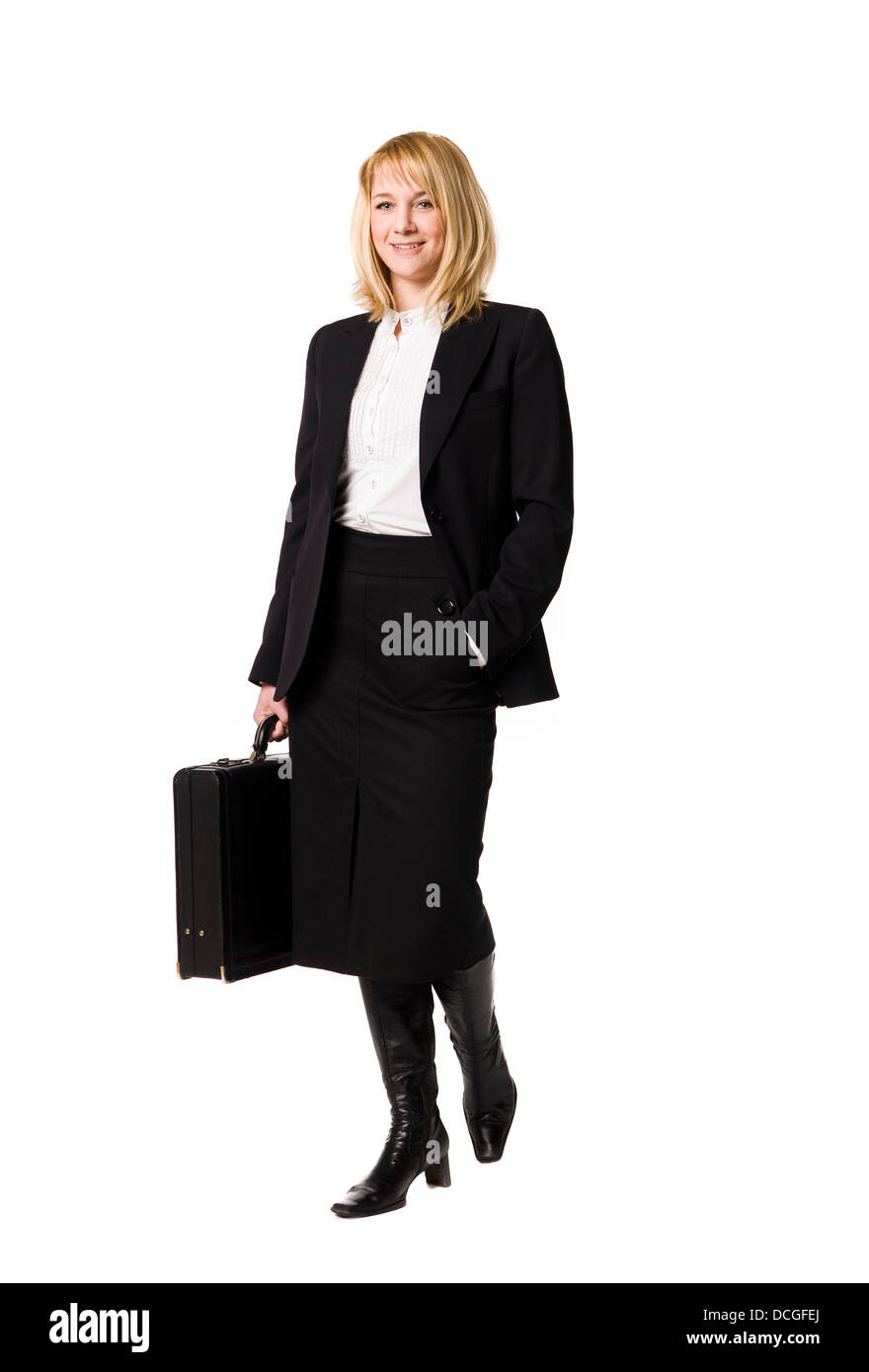 Femme d'affaires avec un porte-documents Banque D'Images Femme d'affaires avec un porte-documents Banque D'Images