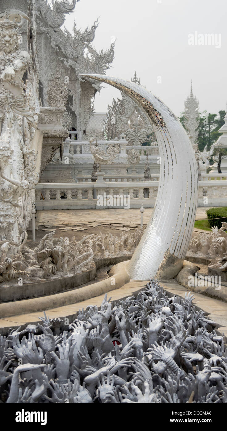 Wat Rong Khun (le Temple blanc) à Chang Rai Thailande Banque D'Images