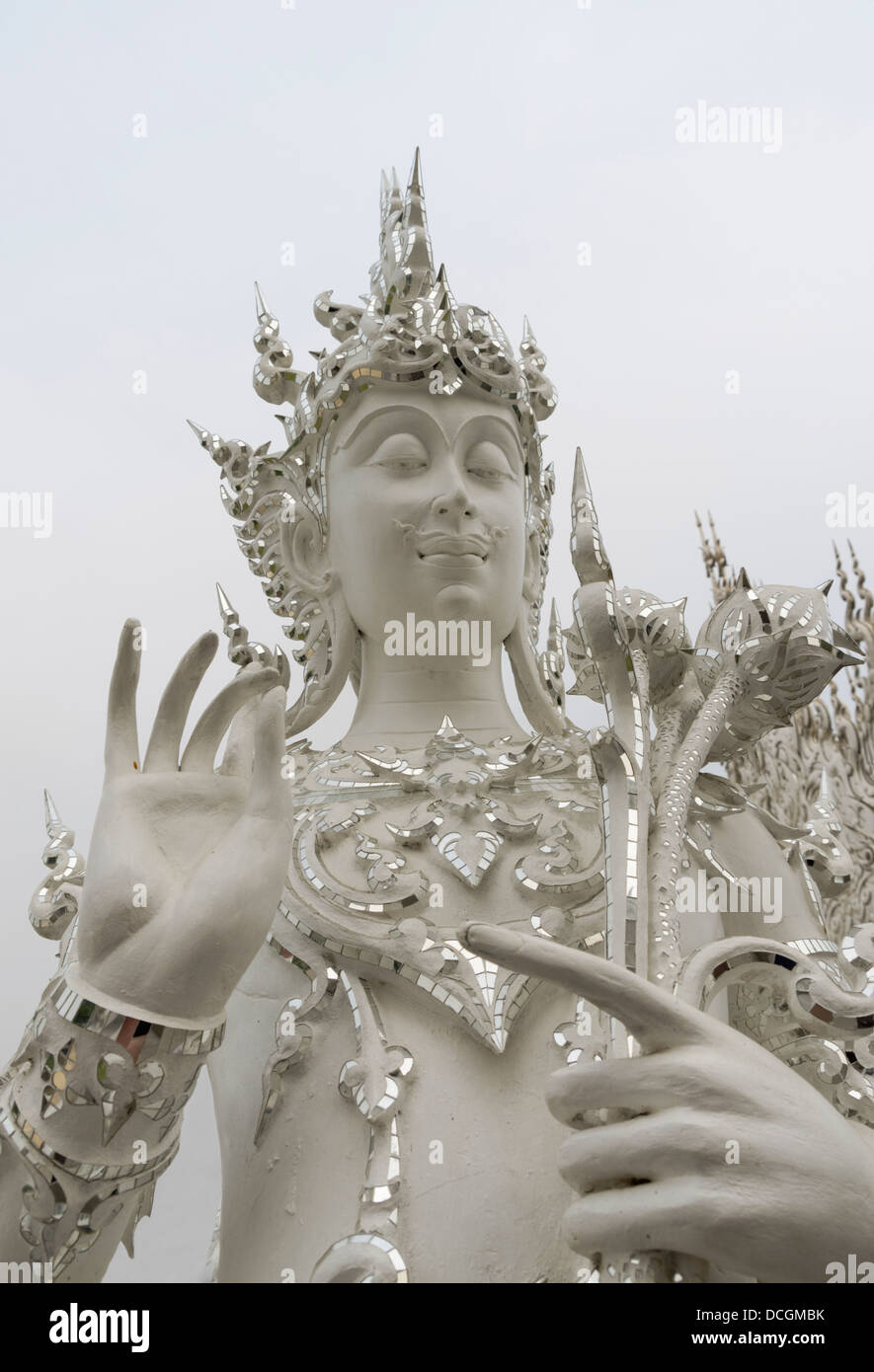 Wat Rong Khun (le Temple blanc) à Chang Rai Thailande Banque D'Images